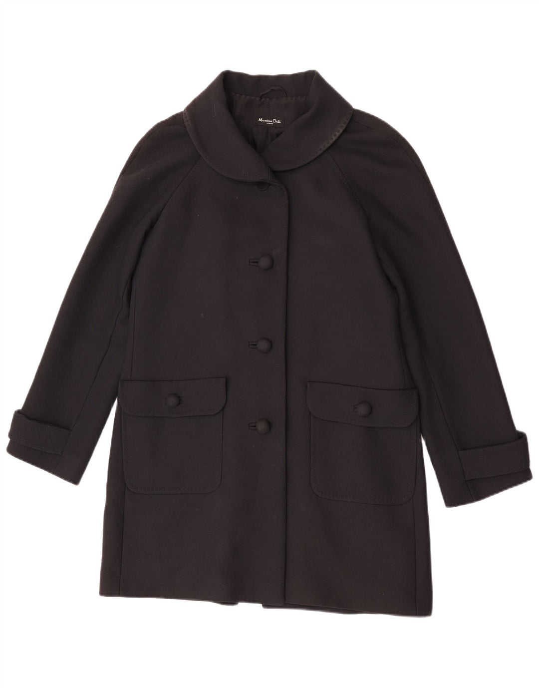 Abrigo Massimo Dutti Mujer EU 42 Grande Algodón Negro
