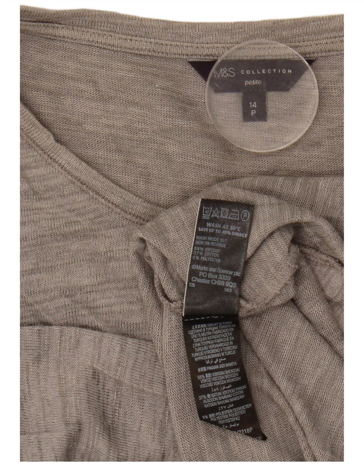 Marks & Spencer Top pequeño para mujer manga 3/4 UK 44 grande gris moteado