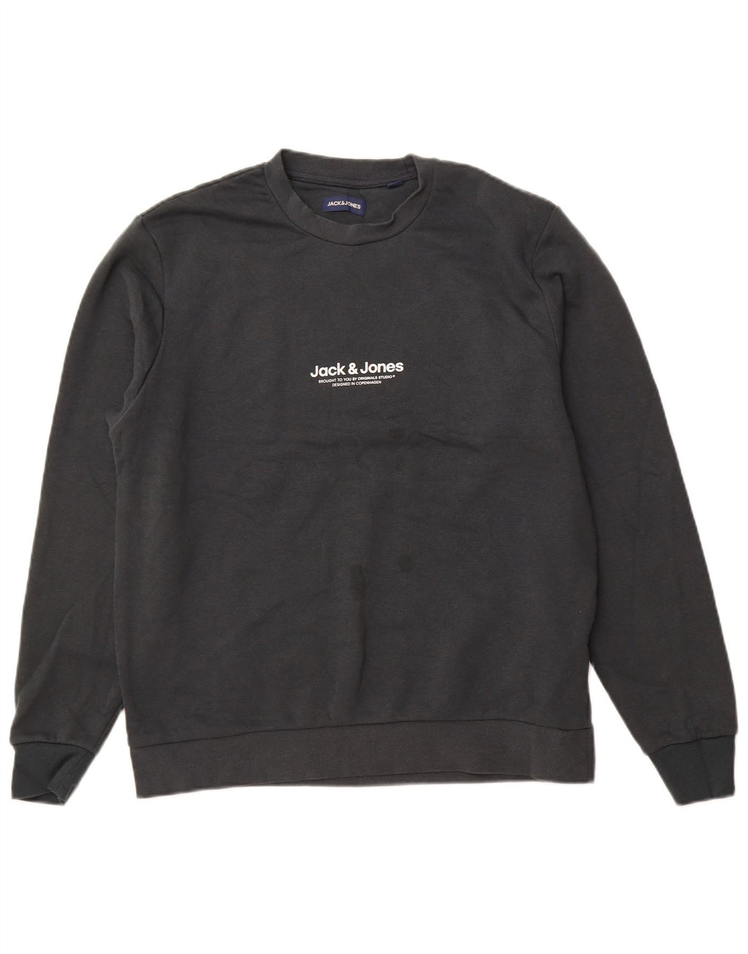 JACK & JONES Hombre Sudadera Jumper Large Gris Algodón