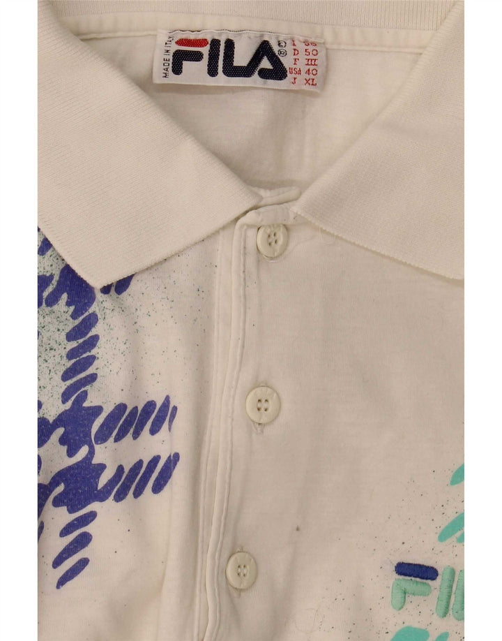 Polo Fila Hombre IT 50 Medium Blanco Geométrico