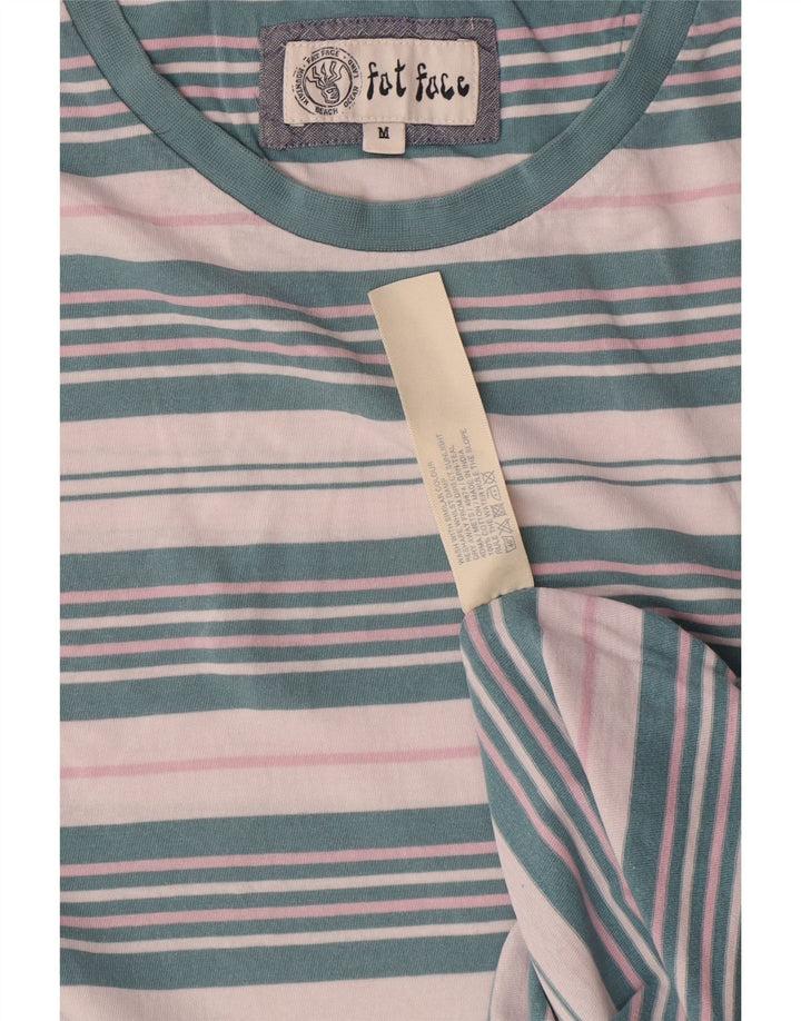 Camiseta para hombre Fat Face Top de algodón a rayas azul medio