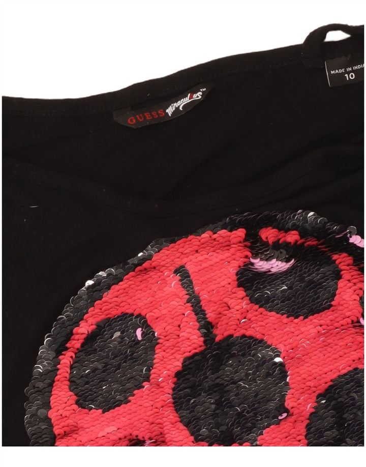 Guess Top de un hombro para niña 9-10 años Negro