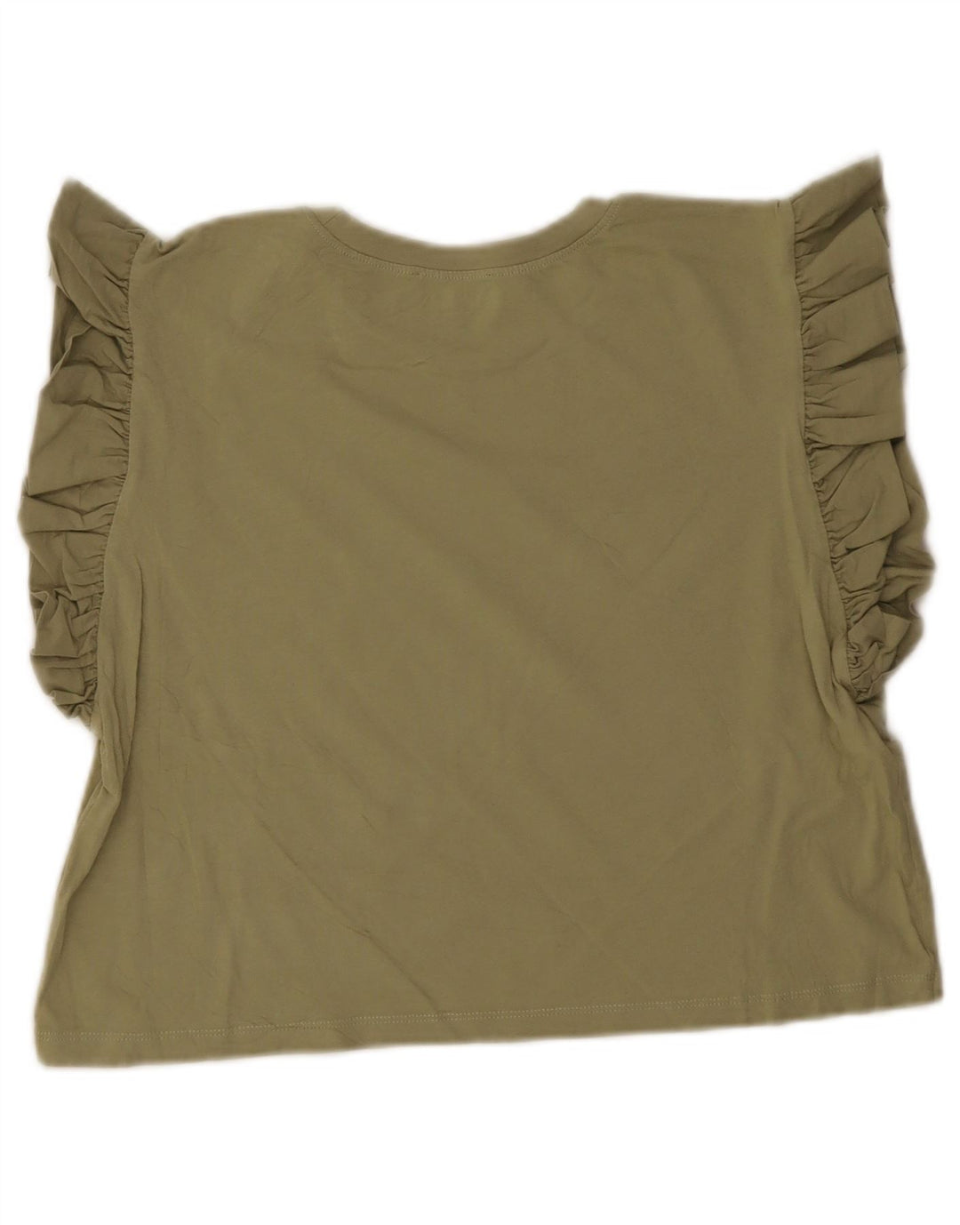 Zara Mujer Crop Top UK 42 Verde Medio