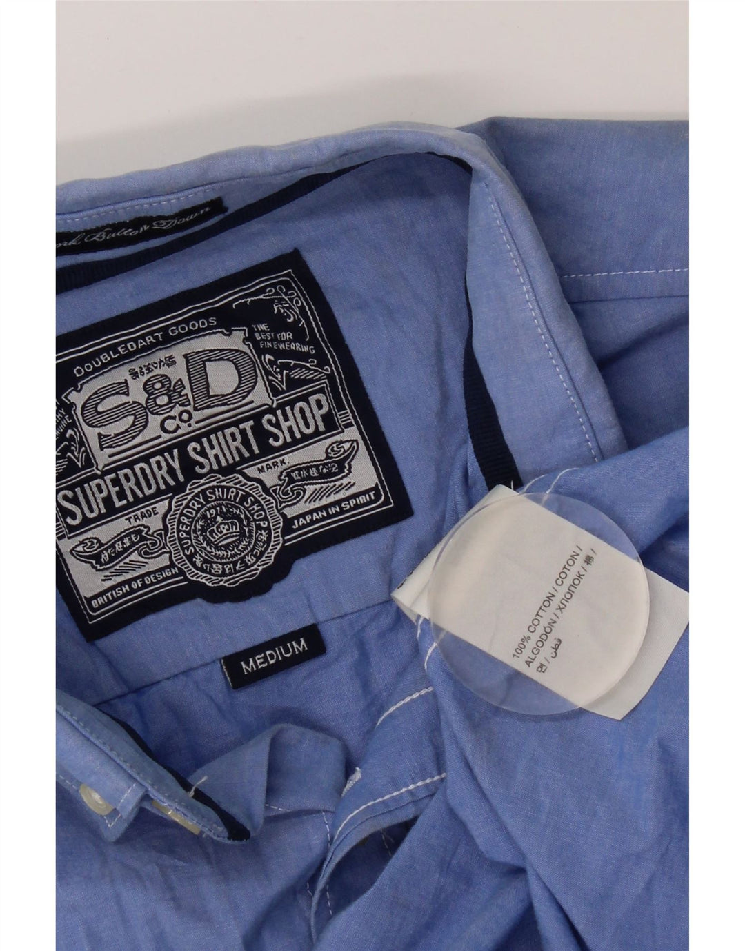 Superdry Camisa De Manga Corta De Algodón Azul Medio