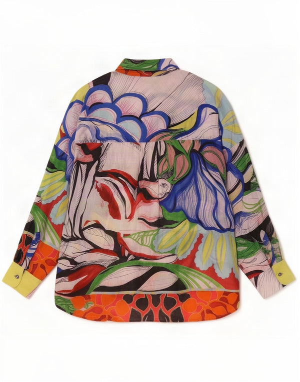Desigual Camisa extragrande para mujer UK 46 Grande Algodón floral multicolor