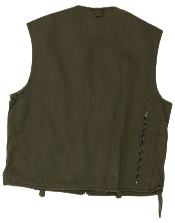 Vintage hombres utilitario gilet IT 52 XL algodón verde