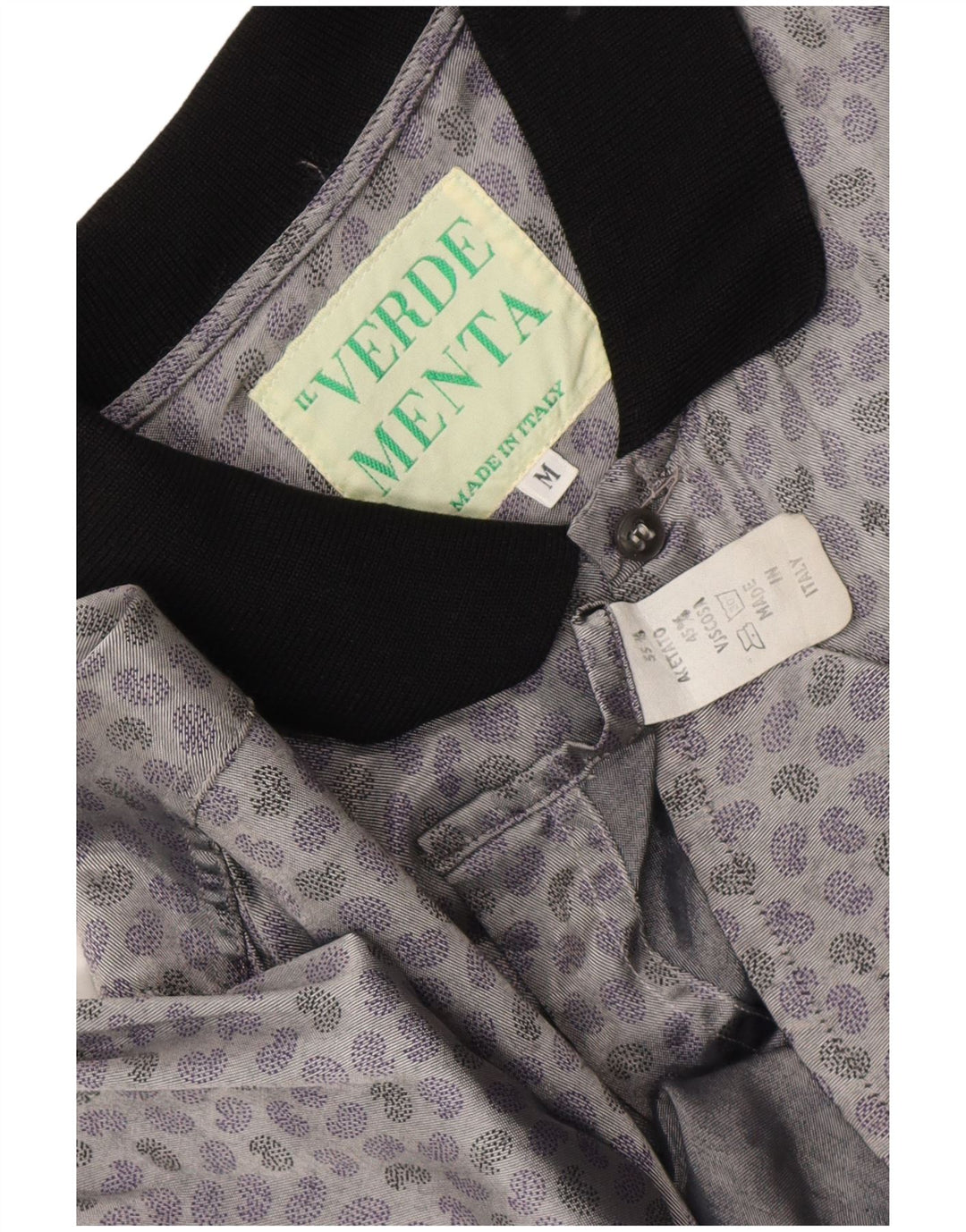 Camisa vintage para hombre Acetato de Paisley gris medio