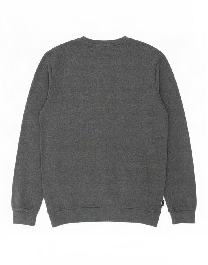 Adidas Hombre Sudadera Jumper Grande Gris Algodón