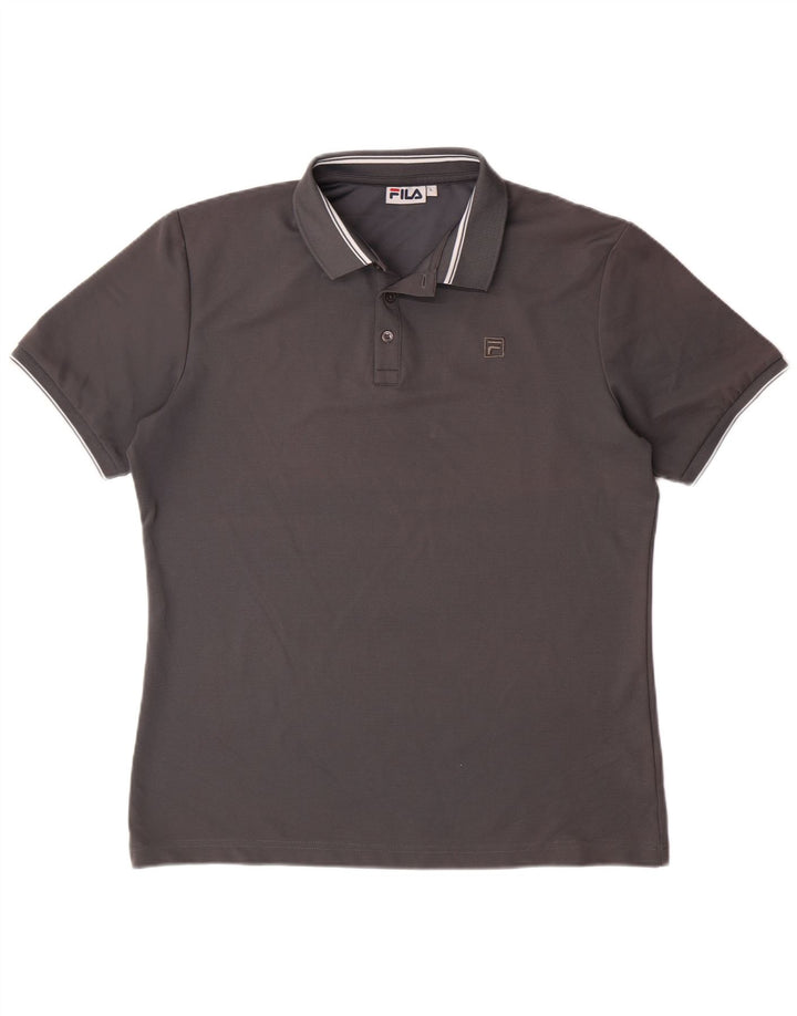 FILA Polo para hombre grande gris