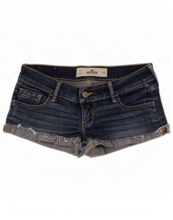 Hollister Womens Denim Shorts US 0 XS W24 Blue Cotton