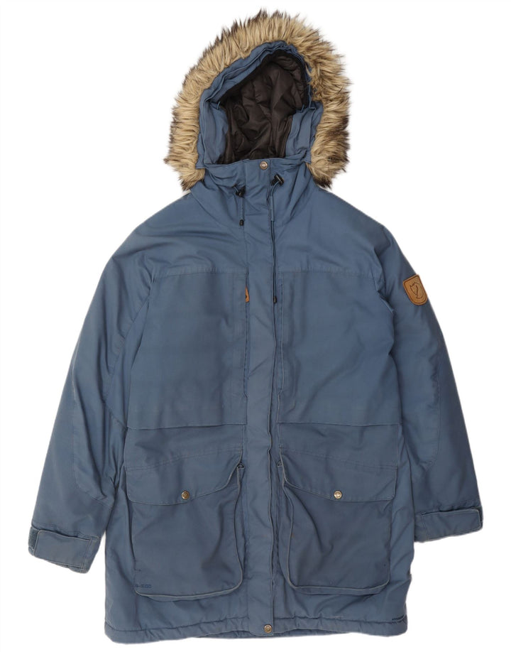 Fjall Raven - Parka con capucha para mujer, talla 40, talla grande, poliamida azul