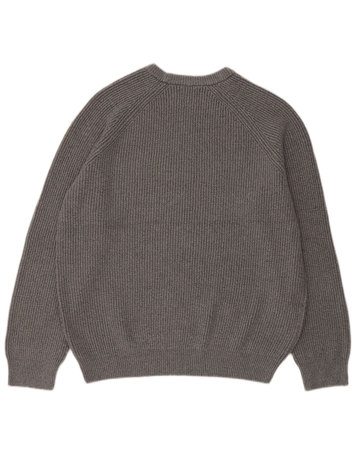 Marks & Spencer Jersey de cuello redondo para hombre XL Gris Poliamida