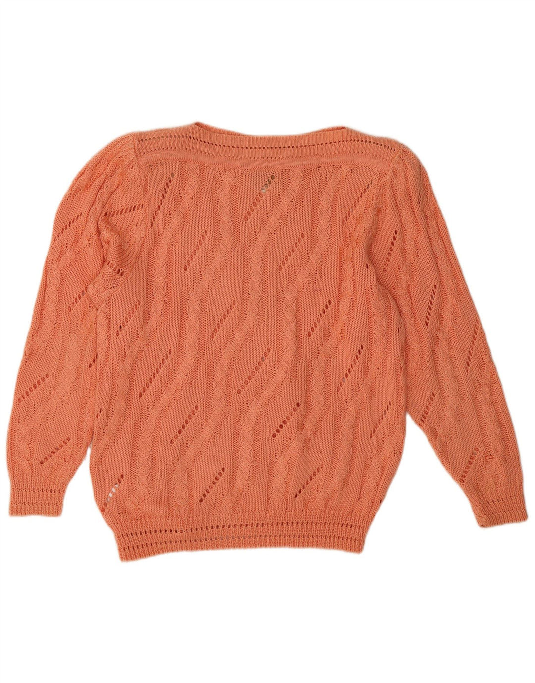 Vintage mujer gráfico barco cuello jersey suéter IT 42 naranja medio