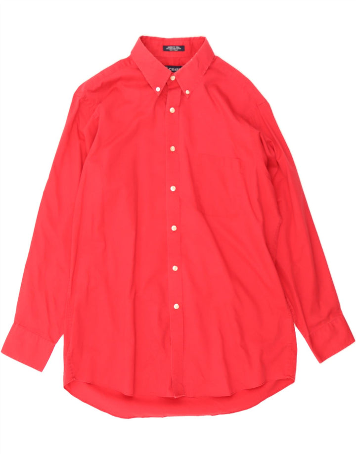 CHAPS Mens Classic Fit Shirt Size 16 1/2 Large Red Cotton Vintage Chaps and Second-Hand Chaps from Messina Hembry 