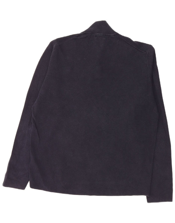 Massimo Dutti Jersey Hombre con Cremallera y Cuello XL Azul Marino Algodón