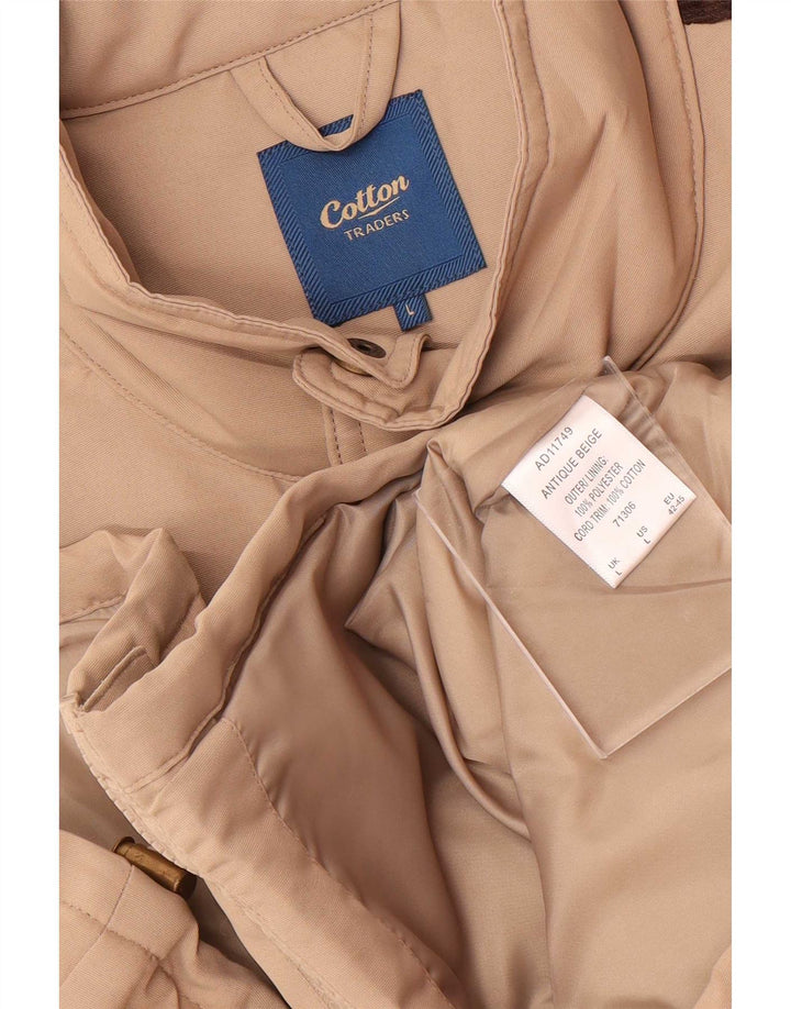 Cotton Traders Chaleco utilitario para hombre UK 40 Large Beige Colorblock Poliéster