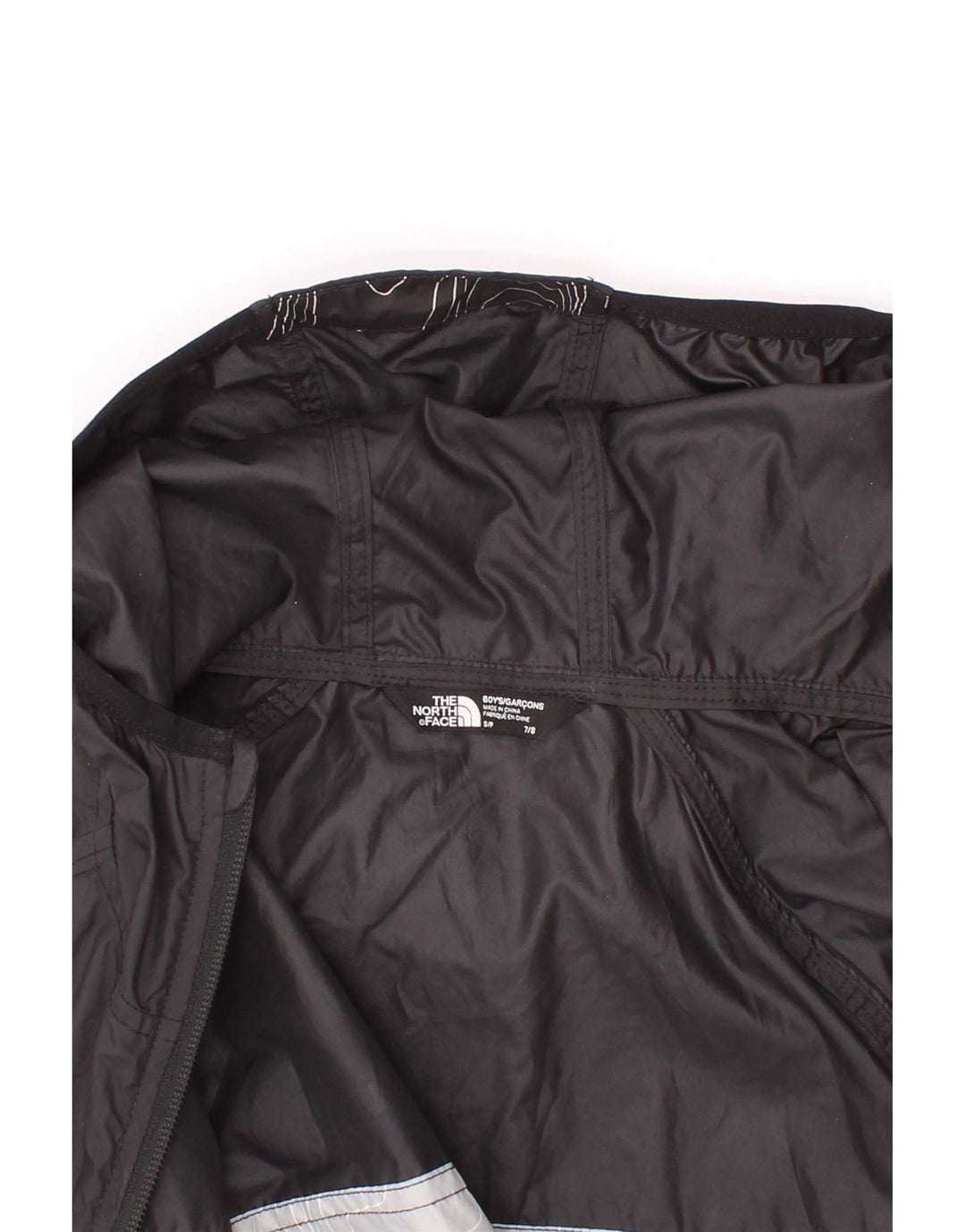 The North Face Chaqueta impermeable con capucha para niños de 7 a 8 años, talla pequeña, color negro