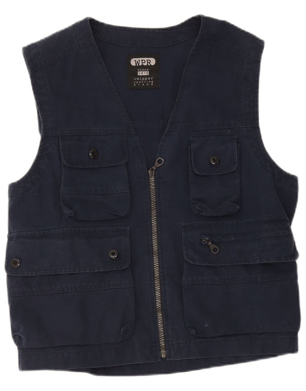 Weipper Mens Utility Gilet UK 38 Medio Azul Marino Algodón