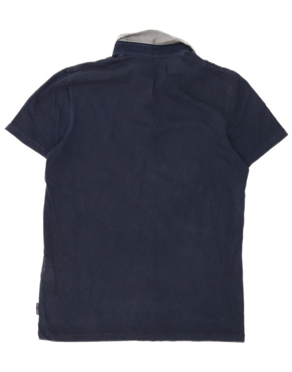 Ted Baker Polo para hombre talla 3 mediano algodón azul marino