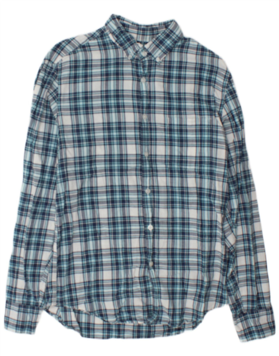 Camisa de franela para hombre J. Crew de algodón a cuadros en azul medio