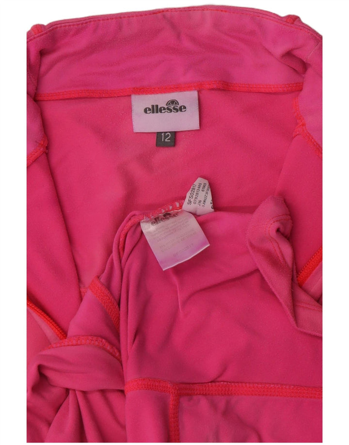 Chaqueta superior de chándal para mujer Ellesse UK 12 Medium Pink Nylon