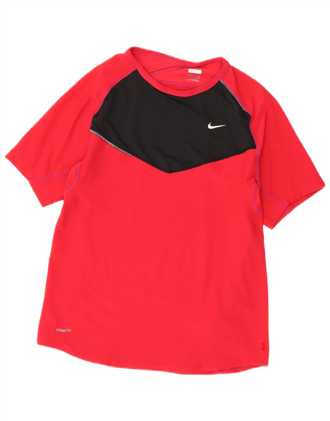 Nike Camiseta para hombre UK 39/41 Medium Rojo Colorblock Poliéster