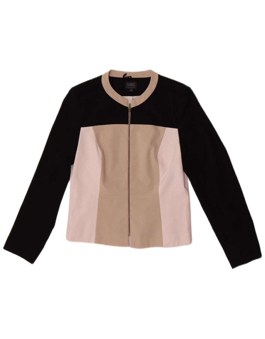 Marks & Spencer Chaqueta Bomber para Mujer UK 40 Medio Beige Colorblock