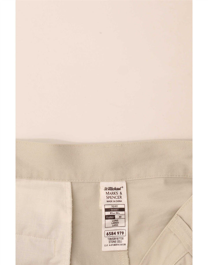 Marks & Spencer Pantalones cortos chinos para hombre W32 Algodón beige medio