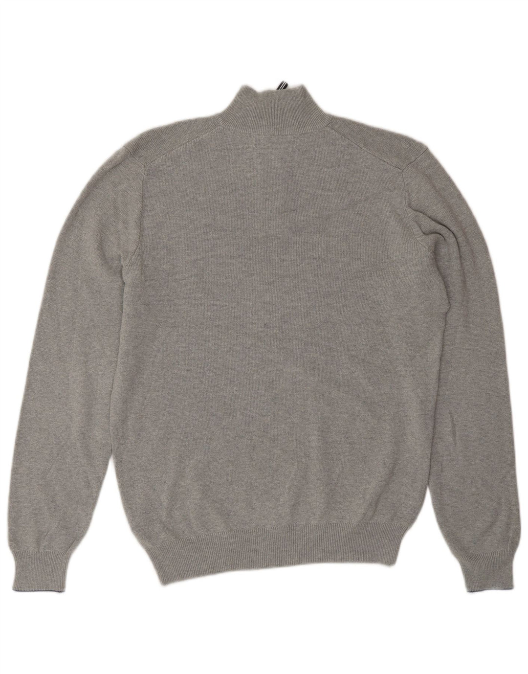 Marks & Spencer Jersey azul con cuello y cremallera Harbor para hombre, talla pequeña, gris