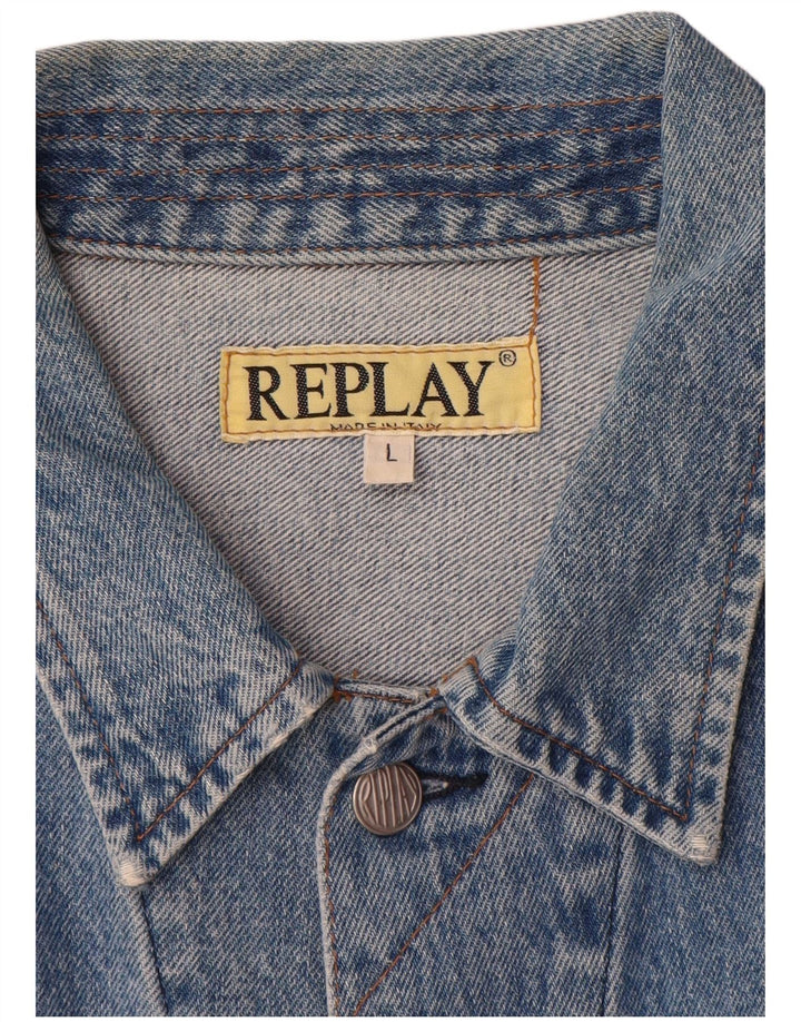 Replay Chaqueta vaquera para hombre UK 40 Grande Algodón azul