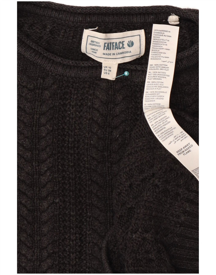 Fat Face Mujer Crop Oversize Cuello Redondo Jersey Jersey UK 10 Small Gris