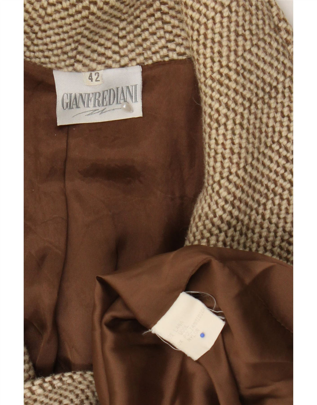 Gianfrediani Mujer Blazer Cruzado IT 42 Lana Marrón Medio