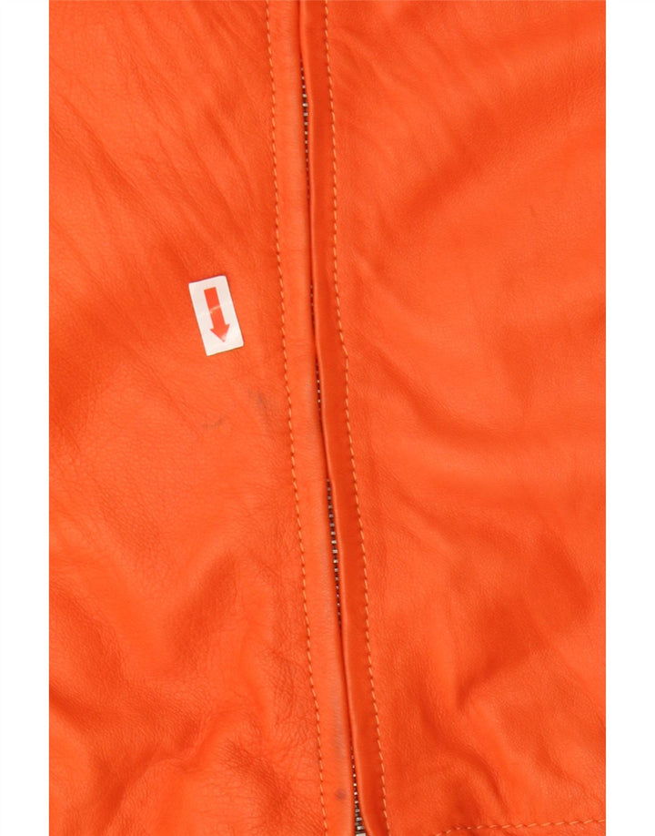 Sitelli Chaqueta Militar De Cuero Mujer IT 40 Small Cuero Naranja