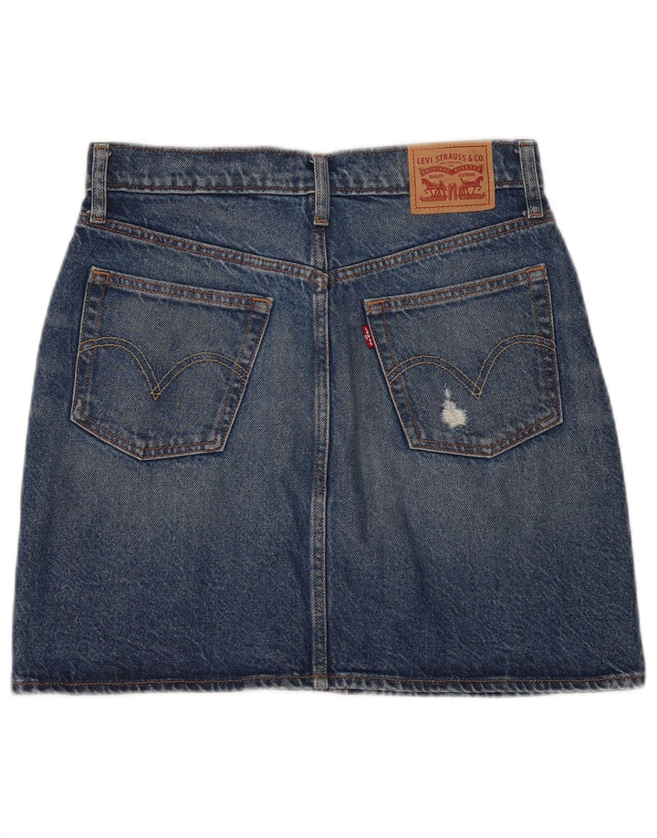 Levi's Mujer Falda Vaquera Desgastada W28 Algodón Azul Medio
