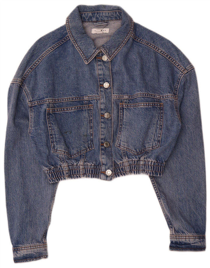 Topshop Chaqueta vaquera corta para mujer UK 8 Small Azul