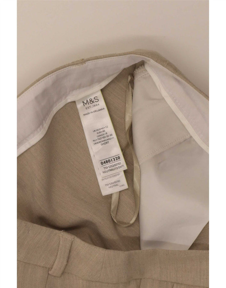 Marks & Spencer Pantalones cortos para mujer UK 12 Medium W32 L25 Beige