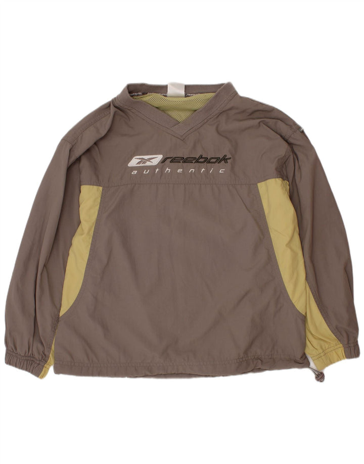 Reebok - Camiseta de chándal para niños, diseño gráfico, color gris, 9-10 años