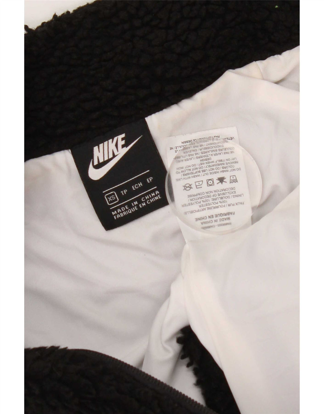 Nike Chaqueta de forro polar extragrande con gráfico para mujer UK 6 XS Poliéster negro