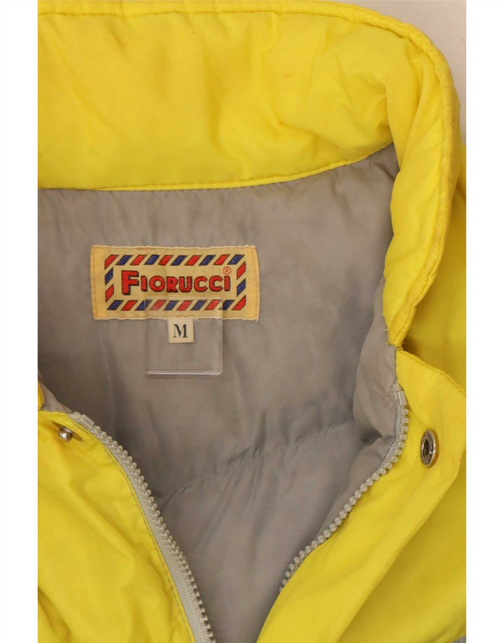 Fiorucci Chaqueta acolchada con capucha para hombre UK 38 Nylon color block gris medio