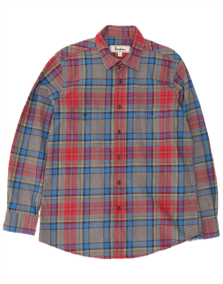 Camisa De Franela De Algodón A Cuadros Multicolor Grande De Boden Hombre