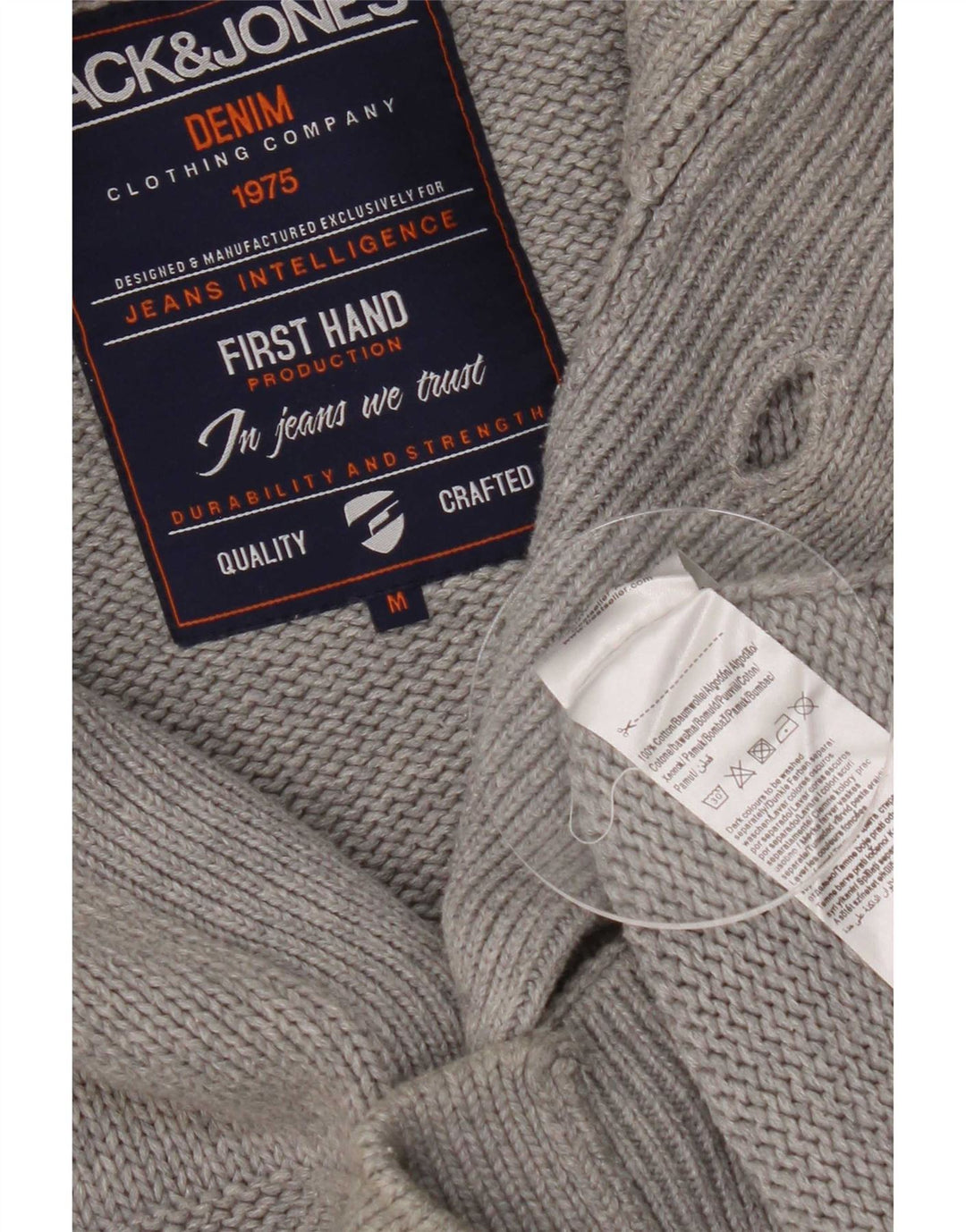 Jack & Jones Hombre Cárdigan De Algodón A Rayas Gris Medio