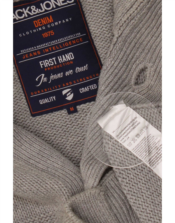 Jack & Jones Hombre Cárdigan De Algodón A Rayas Gris Medio