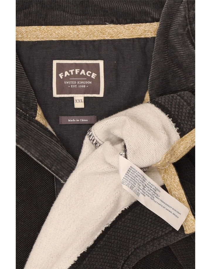 Fat Face - Sudadera con cuello y cremallera para hombre, talla 2XL, algodón gris