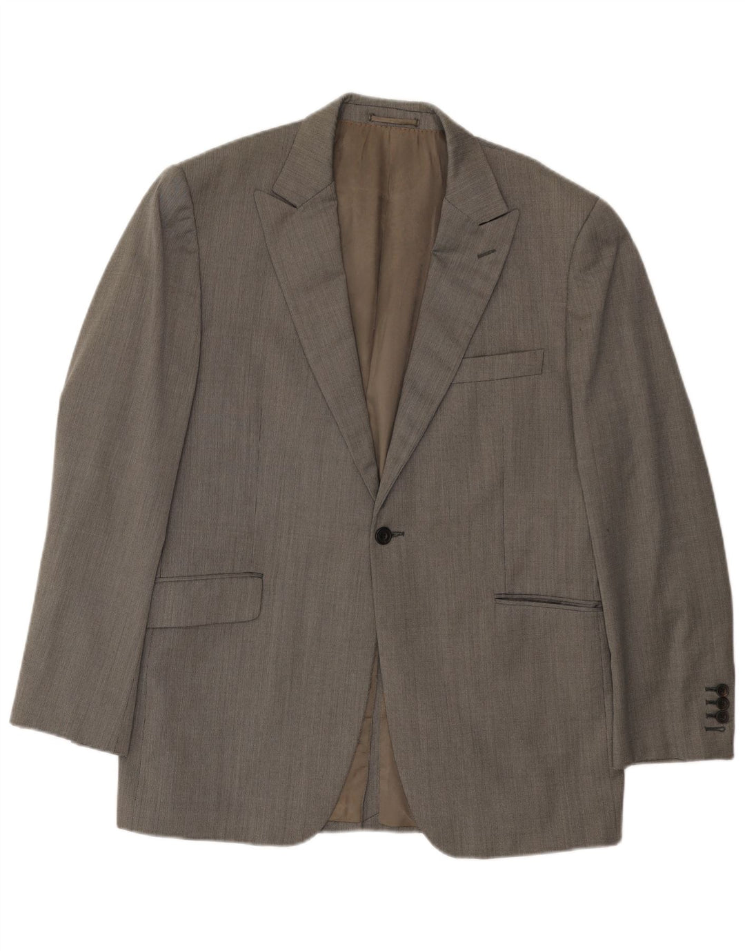 Aquascutum Chaqueta tipo blazer con 1 botón para hombre UK 44 2XL Lana en espiga gris