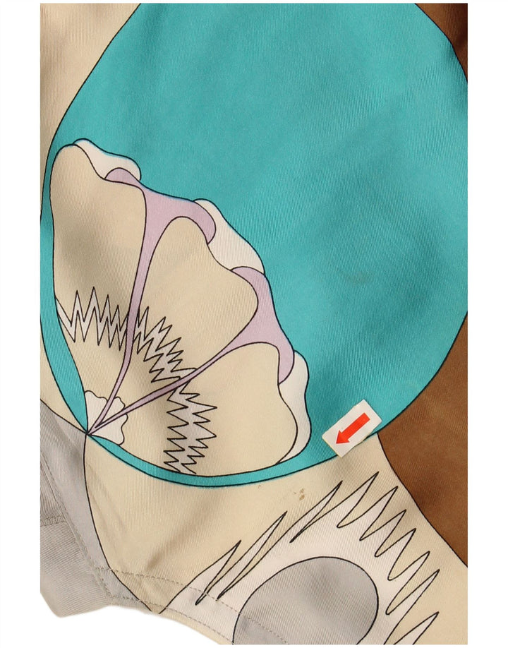 VINTAGE Mujer Patrón Abstracto Blusa Top Reino Unido 14 Medio Multicolor