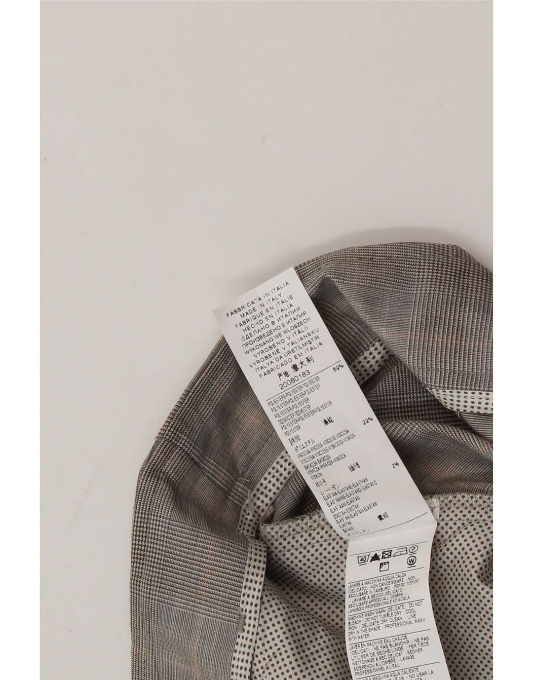 Sisley Pantalones de traje ajustados para mujer IT 42 Medium W30 L33 Gris a cuadros Poliéster