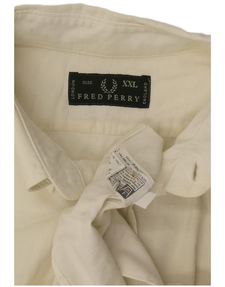 Camisa Fred Perry Hombre 2XL Algodón Blanco Roto