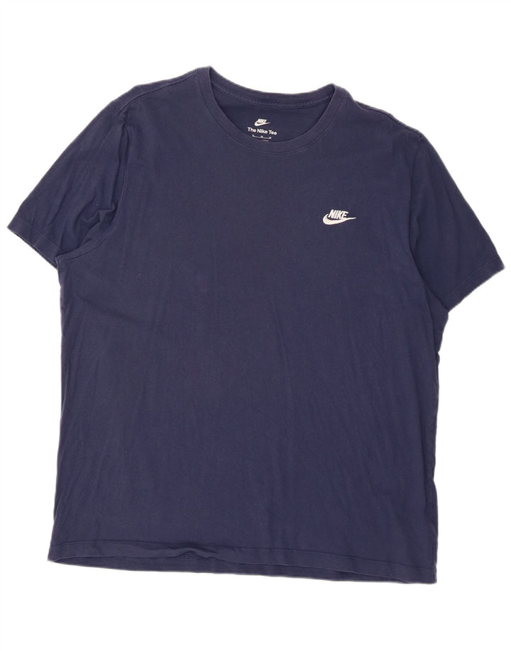 Camiseta Nike Hombre Top XL Azul Marino Algodón