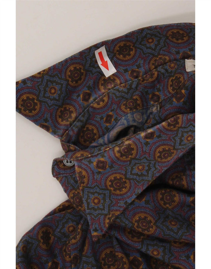 NANI BON Camisa para hombre Talla 40 Medio Azul Ikat
