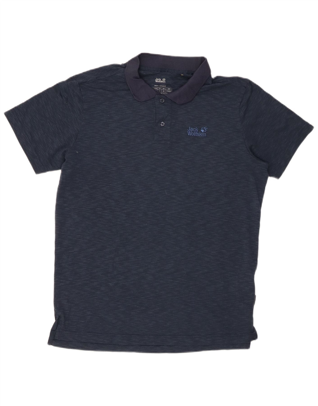 JACK WOLFSKIN Polo para hombre UK 38 Small Poliéster moteado azul marino